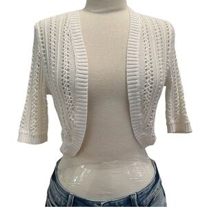 NWT - Croft & Barrow Ivory Open-Knit Cardigan